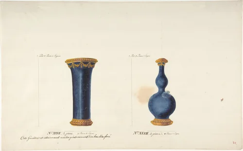 Design for Two Vases by anonymous, drawing, 1765-1790