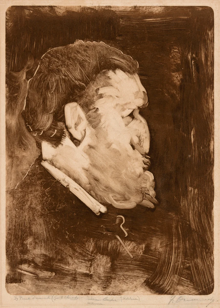 Caricature of William Gedney Bunce by Frank Duveneck, print, 1883-1884
