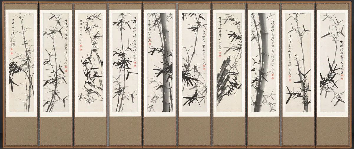 Bamboos in Wind by Kim Jin-woo, painting, 1934