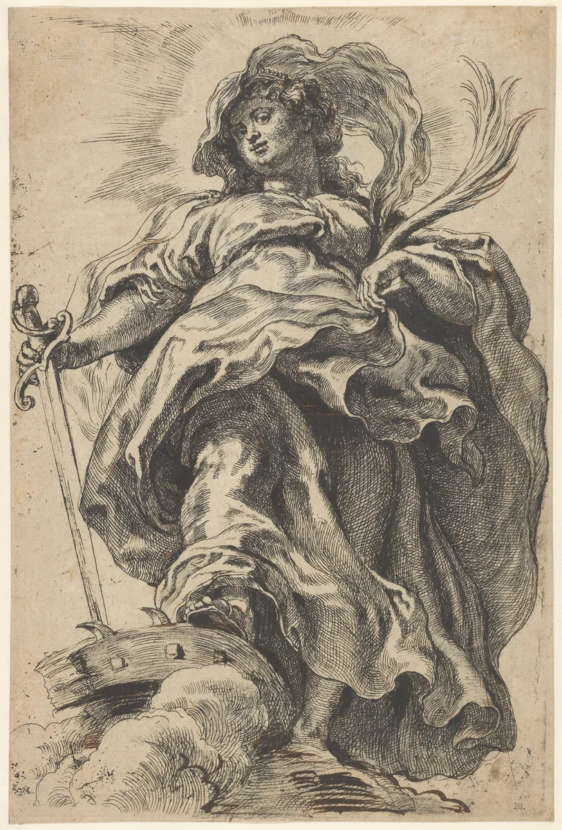 Saint Catherine of Alexandria by Peter Paul Rubens, print, 1615-1625