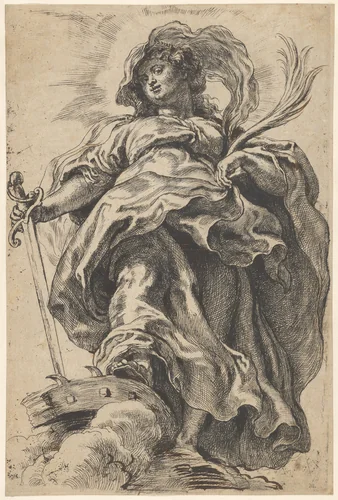 Saint Catherine of Alexandria by Peter Paul Rubens, print, 1615-1625