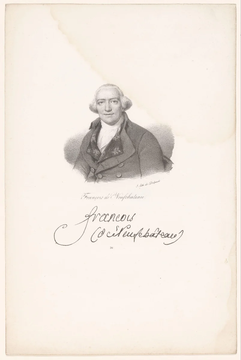 Portret van Nicolas François de Neufchâteau by anonymous, print, 1828-1842