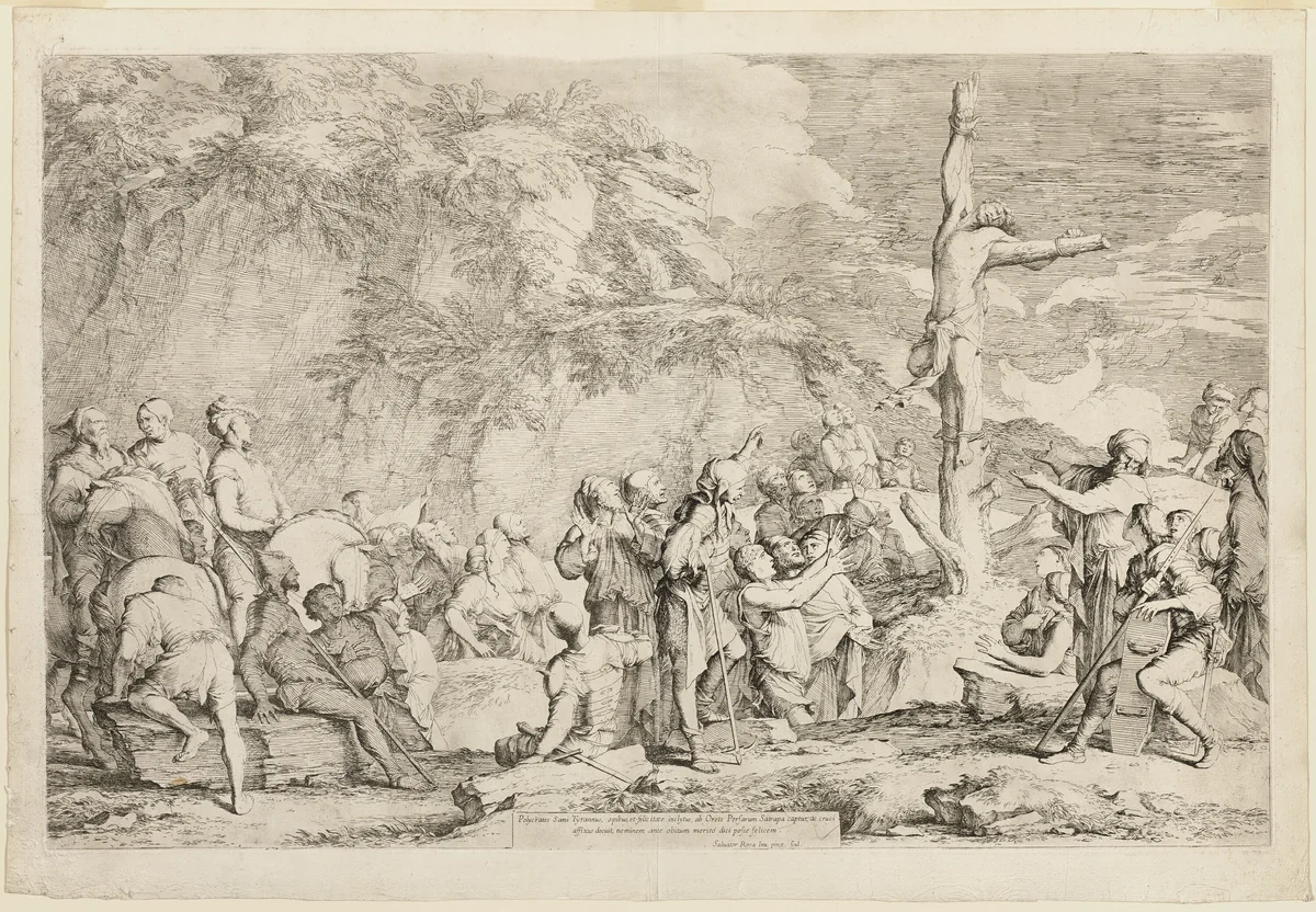 The Crucifixion of Polycrates by Salvator Rosa, print, 1557-1667