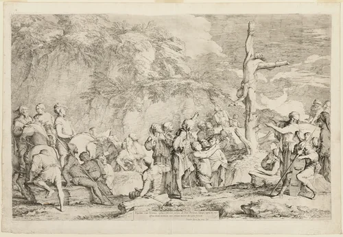 The Crucifixion of Polycrates by Salvator Rosa, print, 1557-1667