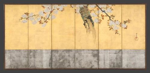 Blossoming Cherry Trees by Sakai Hōitsu (酒井抱一), painting, 1795-1815