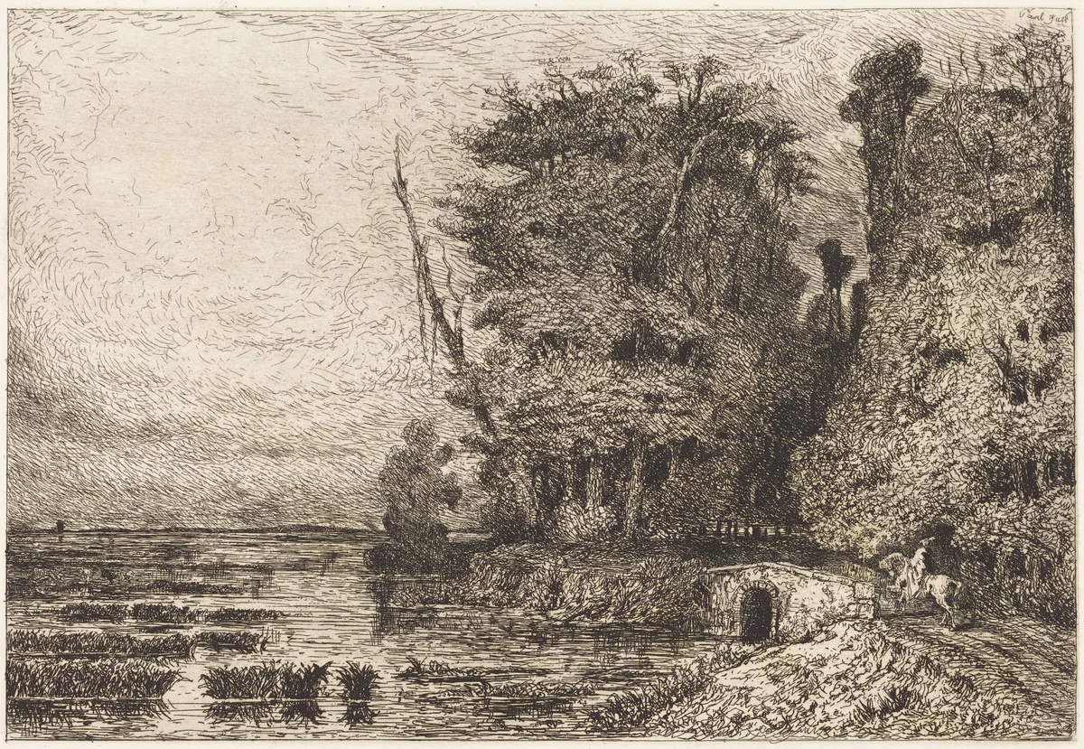 Orage à la Fin du jour by Paul Huet, print, 1868