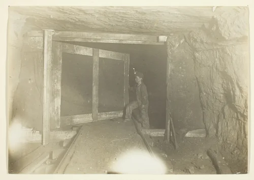 Young Trapper Boy in West Virginia Coal Mine) by Lewis Wickes Hine, photograph, 1908