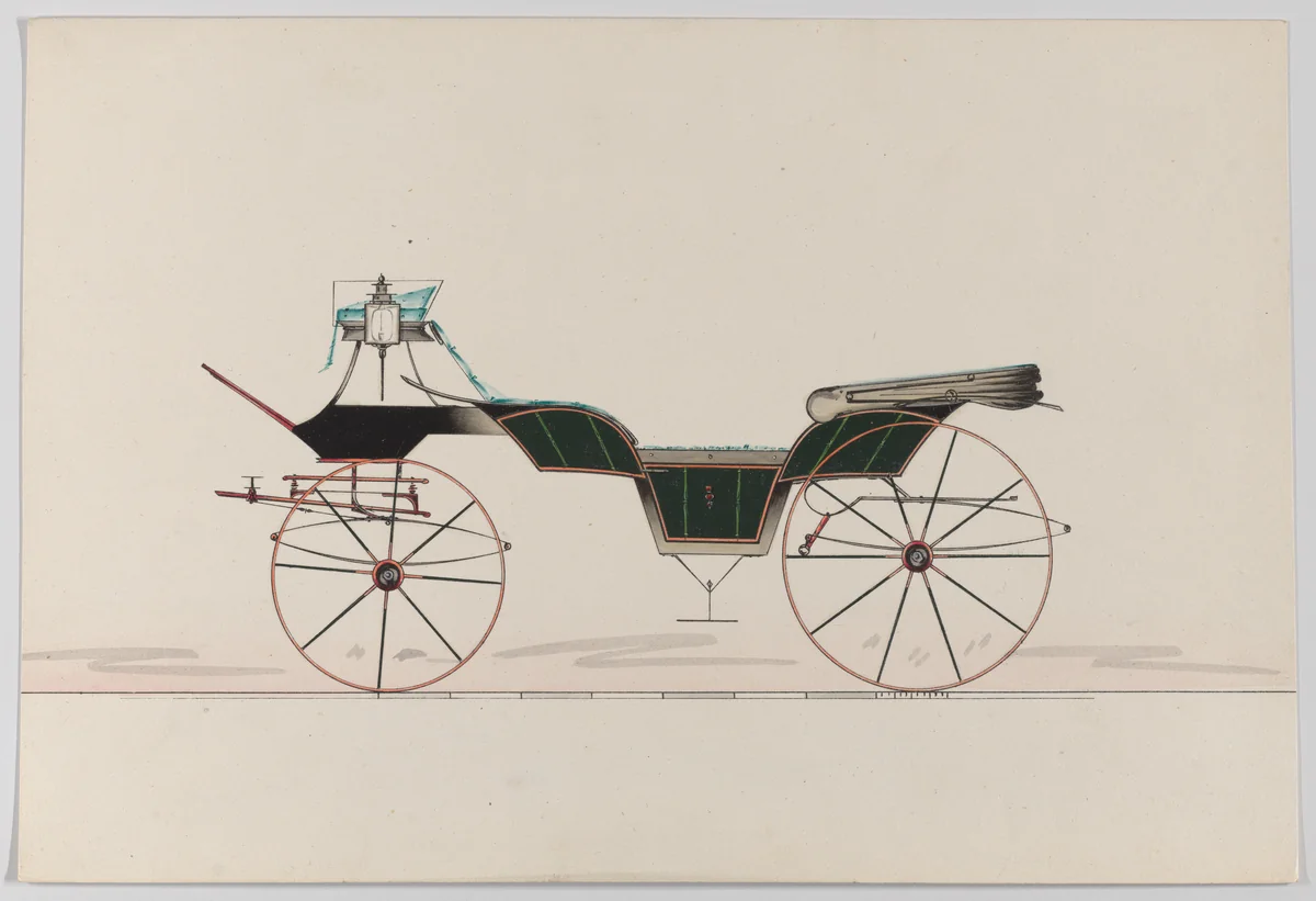 Design for Drop Center Vis-à-vis (unnumbered) by Brewster & Co., drawing, 1865-1875