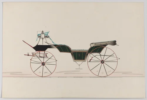 Design for Drop Center Vis-à-vis (unnumbered) by Brewster & Co., drawing, 1865-1875