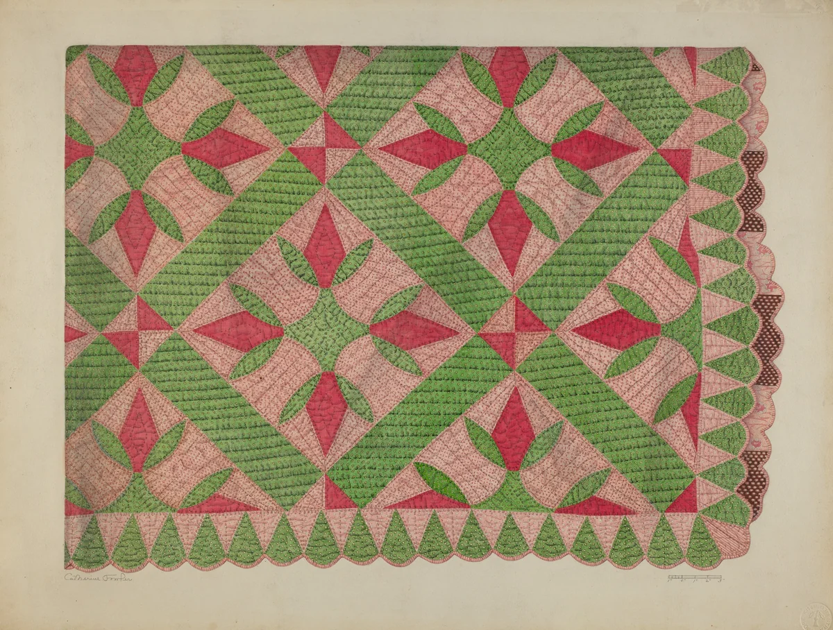 Bedspread by Catherine Fowler, index of american design, 1941