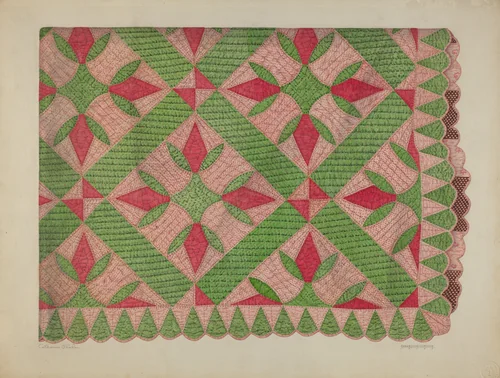 Bedspread by Catherine Fowler, index of american design, 1941
