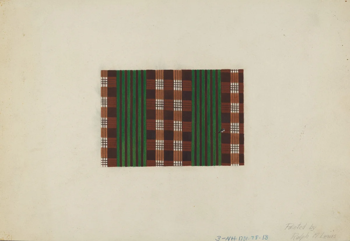 Textile Print by Ralph M. Lewis, index of american design, 1938