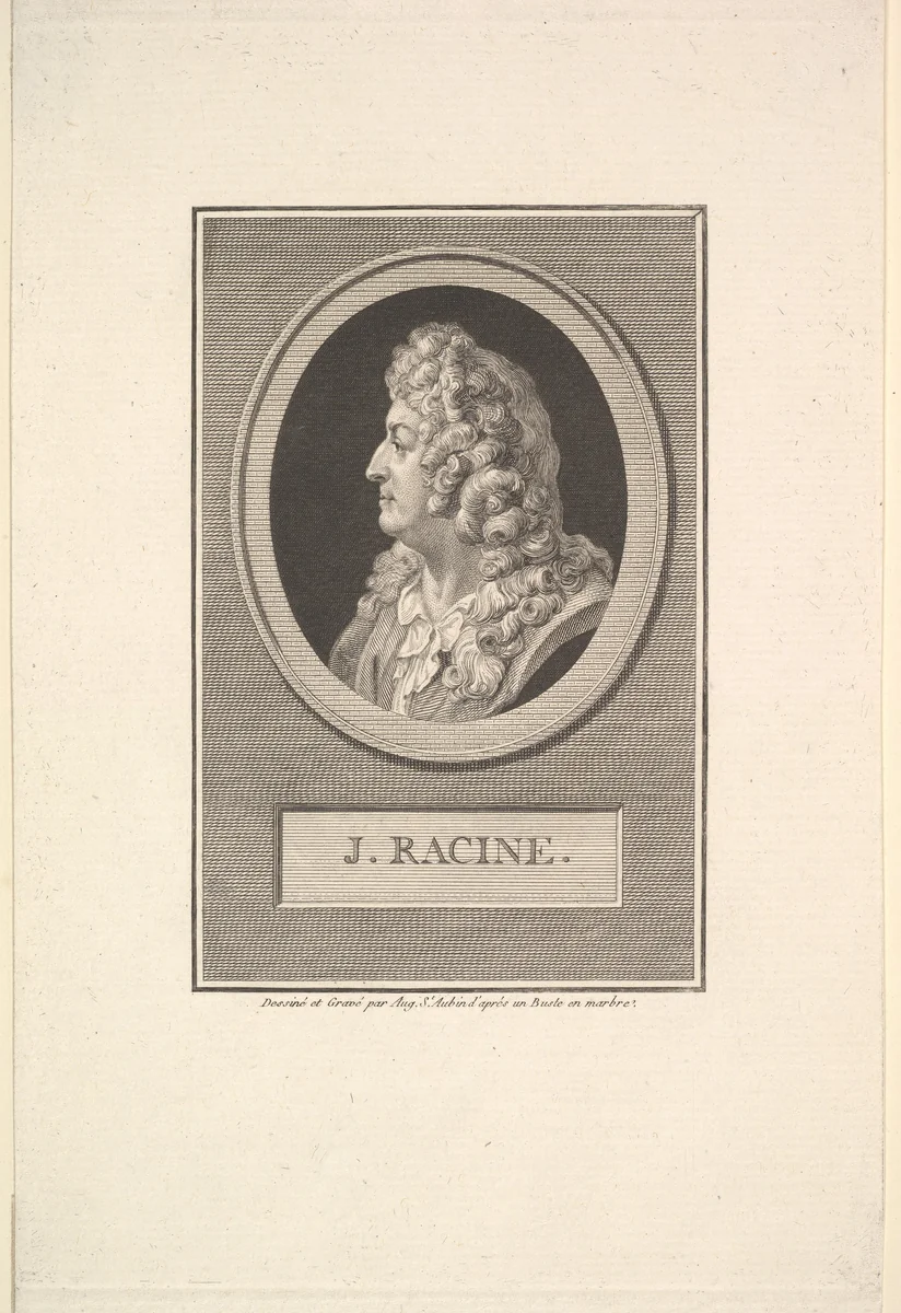 Portrait of Jean Racine by Augustin de Saint-Aubin, print, 1800
