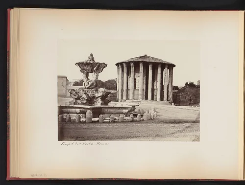 Tempel van Hercules Invictus en Piazza di Bocca della Verità te Rome, Italië by anonymous, book, 1870-1890