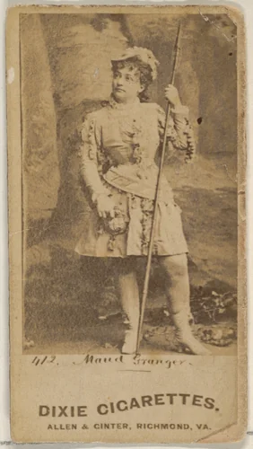 Card 412, Maud Granger, from the Actors and Actresses series (N45, Type 7) for Dixie Cigarettes by Allen & Ginter, photograph, 1885-1891