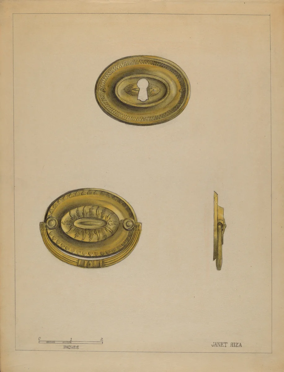 Drawer Pull by Janet Riza, index of american design, 1936
