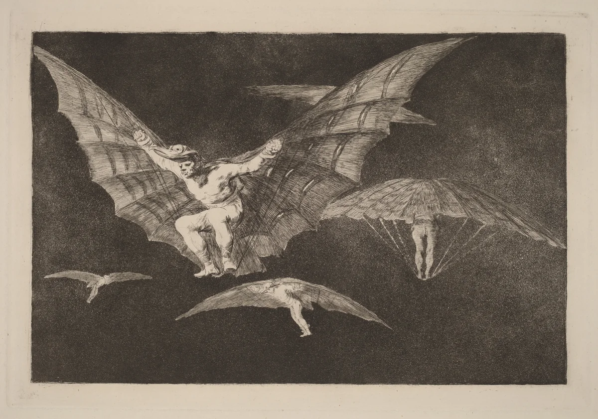 Modo de volar (A Way of Flying) by Francisco Goya, print, 1816