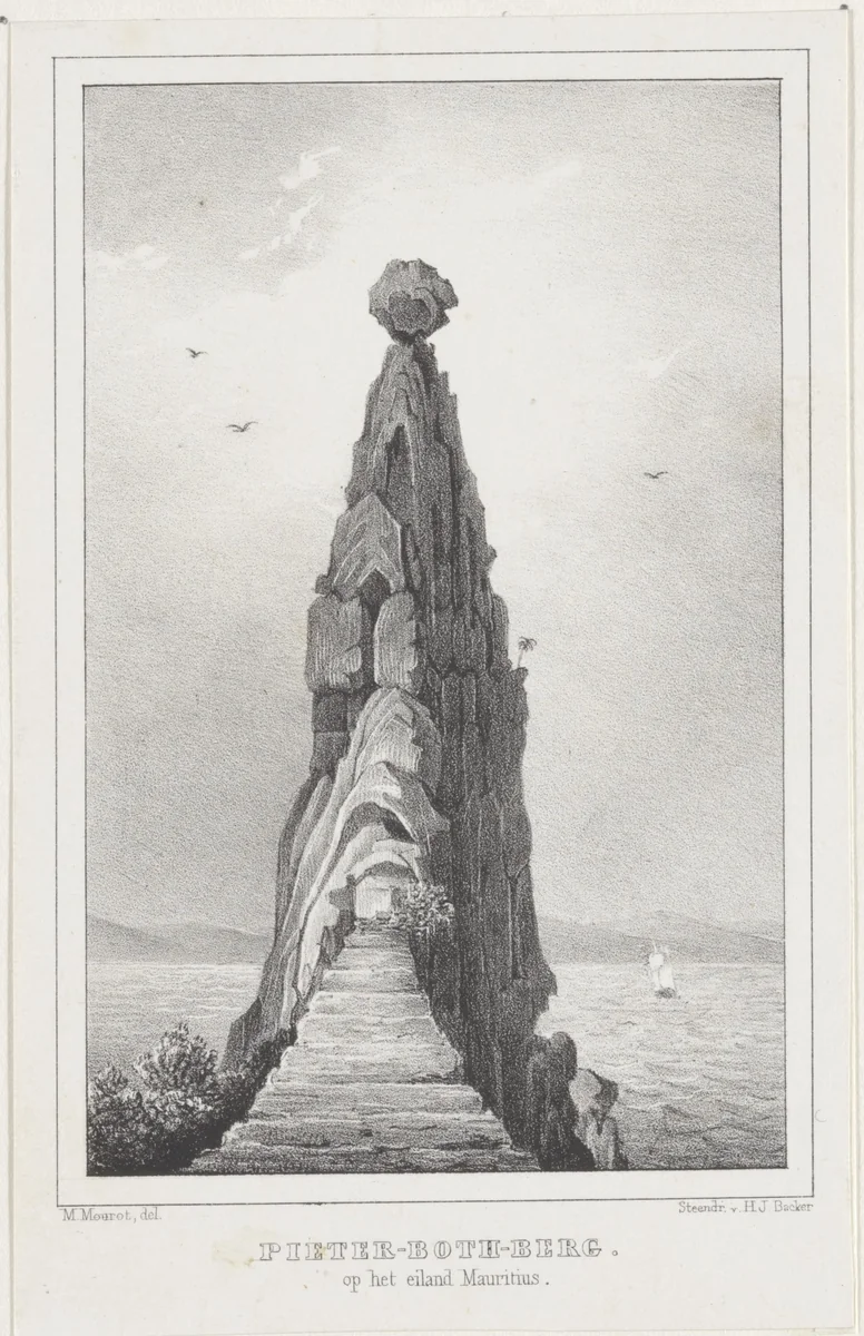 Pieter Both-Berg op het eiland Mauritius by anonymous, print, 1822-1845