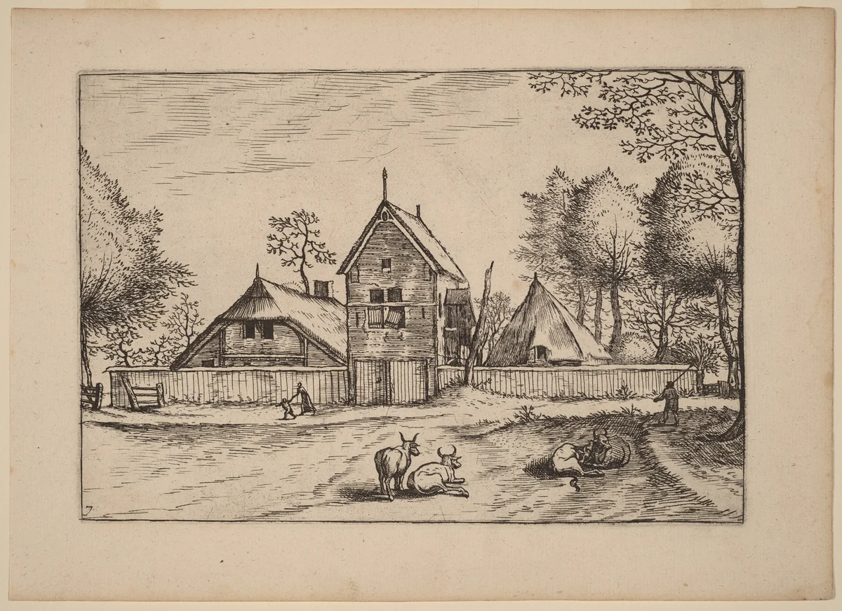 Farmstead by Johannes van Doetechum; Lucas van Doetechum; Master of the Small Landscapes, print, 1676