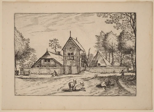 Farmstead by Johannes van Doetechum; Lucas van Doetechum; Master of the Small Landscapes, print, 1676