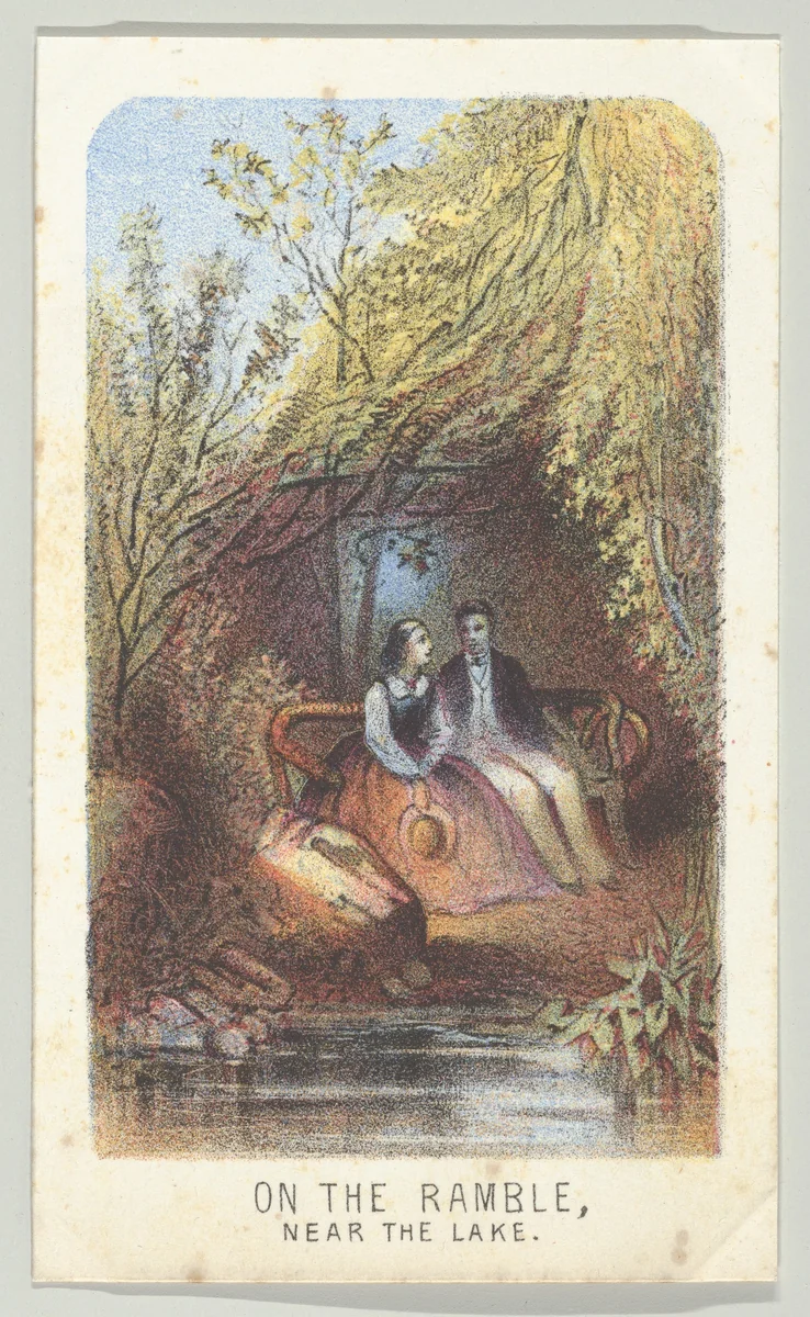 On the Ramble, Near the Lake, from the series, Views in Central Park, New York, Part 3 by Louis Prang & Co., print, 1864