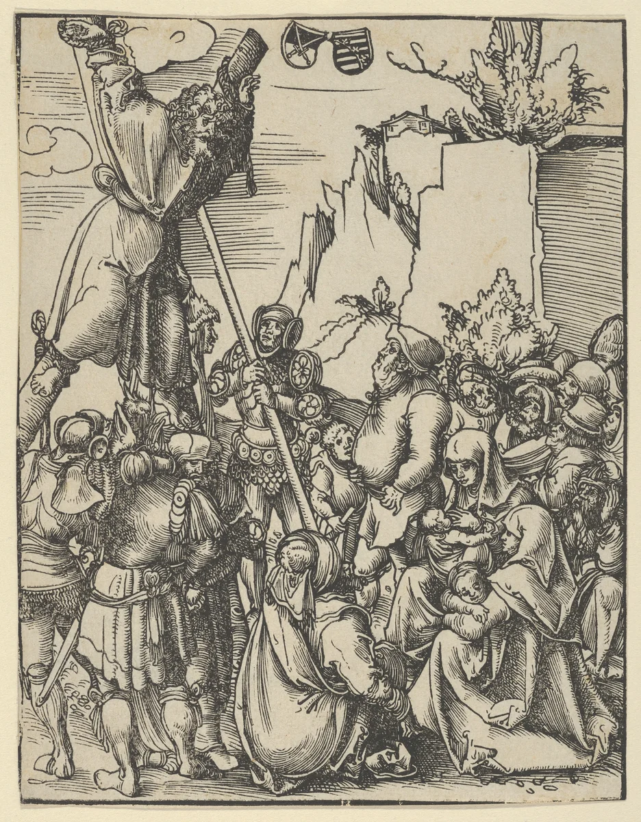 Andrew from the Martyrdom of the Twelve Apostles by Lucas Cranach, print, 1472-1553