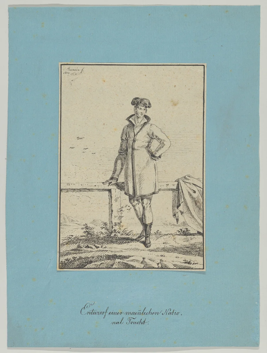 Design for a Male National Costume by Johann Andreas Boerner, drawing, 1809