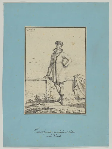 Design for a Male National Costume by Johann Andreas Boerner, drawing, 1809
