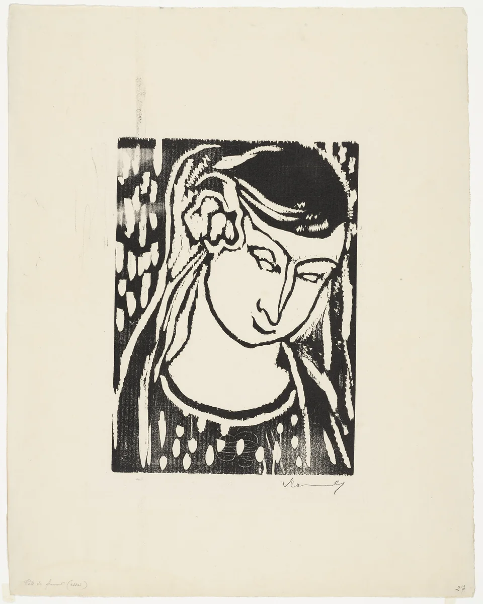 Head of a Young Girl by Maurice de Vlaminck, print, 1912