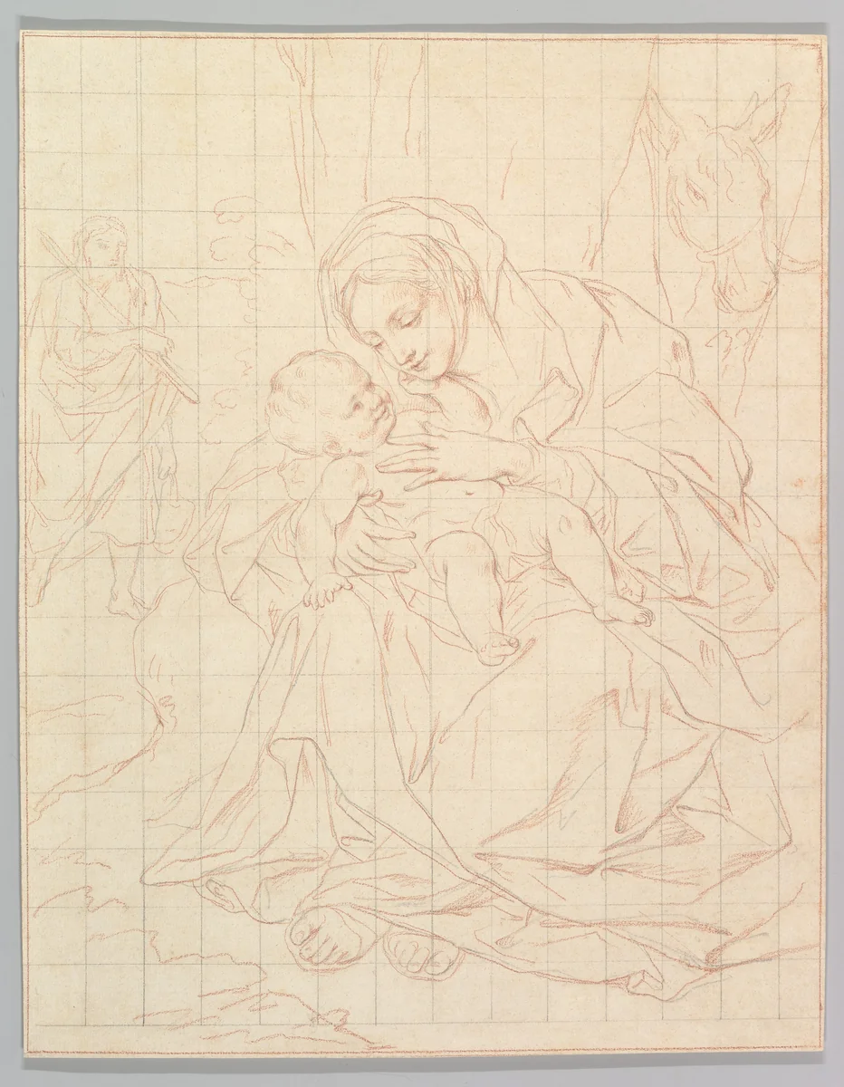 Rest on the Flight into Egypt by Anton Raphael Mengs, drawing, 1748-1779