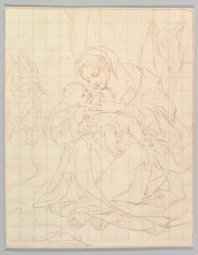 Rest on the Flight into Egypt by Anton Raphael Mengs, drawing, 1748-1779