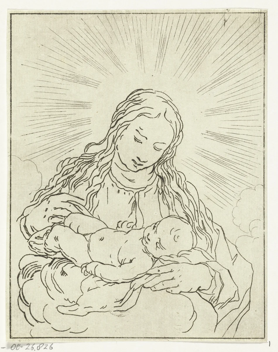 Maria met kind by Anthonie van den Bos, print, 1778-1838