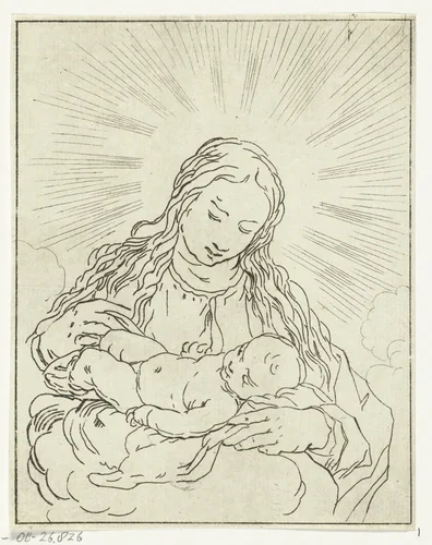 Maria met kind by Anthonie van den Bos, print, 1778-1838