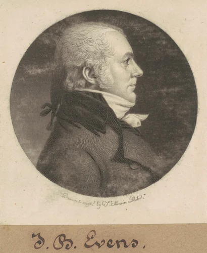 John B. Evens by Charles B. J. Févret de Saint-Mémin, print, 1800