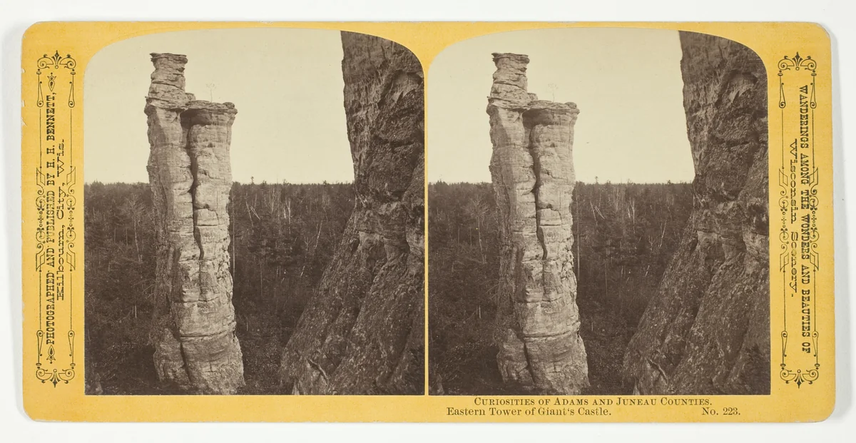 Eastern Tower of Giant's Castle, No. 223 from the series "Curiosities of Adams and Juneau Counties" by Henry Hamilton Bennett, photograph, 1870-1908