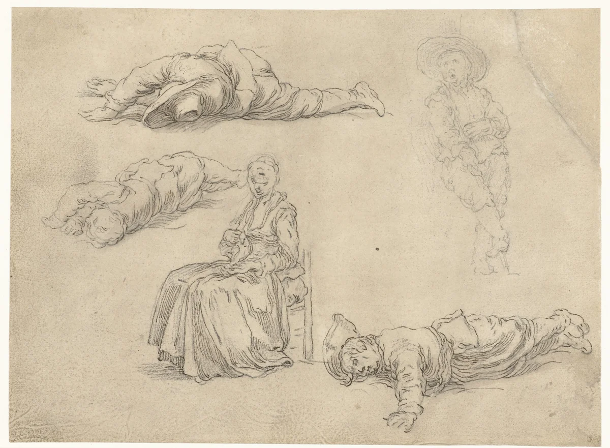 Zittende vrouw met duif by Abraham Bloemaert, drawing, 1625-1629