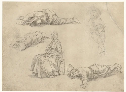 Zittende vrouw met duif by Abraham Bloemaert, drawing, 1625-1629