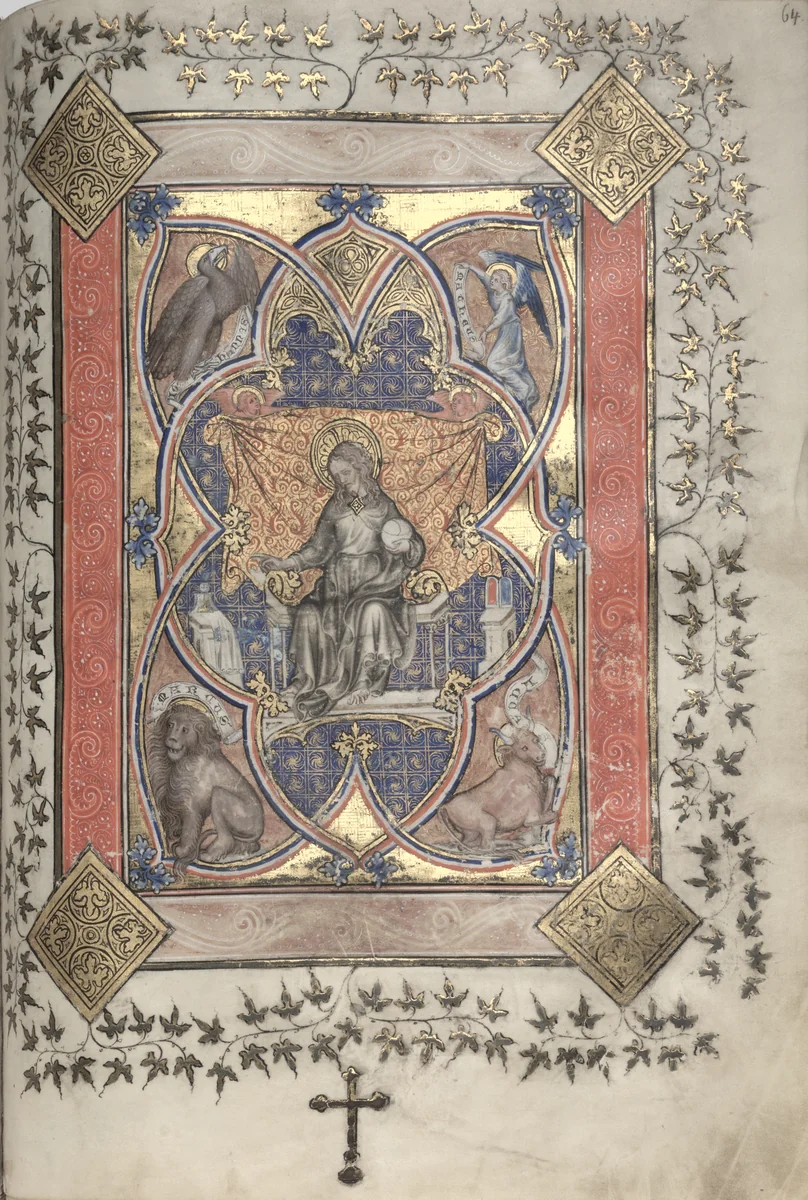 The Gotha Missal: Fol. 64r, Christ in Majesty by Master of the Boqueteaux, book, 1370-1380