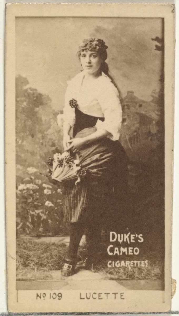 Card Number 109, Lucette, from the Actors and Actresses series (N145-4) issued by Duke Sons & Co. to promote Cameo Cigarettes by W. Duke, Sons & Co., photograph, 1880-1889