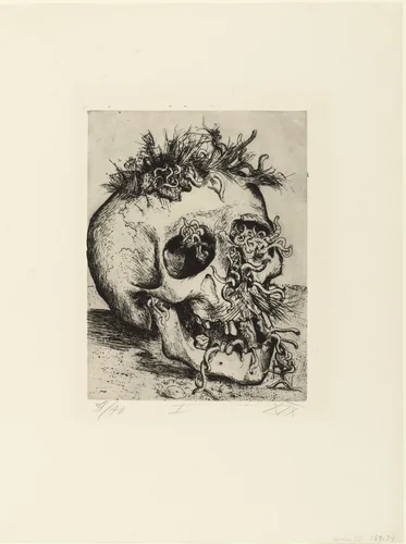 Skull (Schädel) from The War (Der Krieg) by Otto Dix, print, 1924
