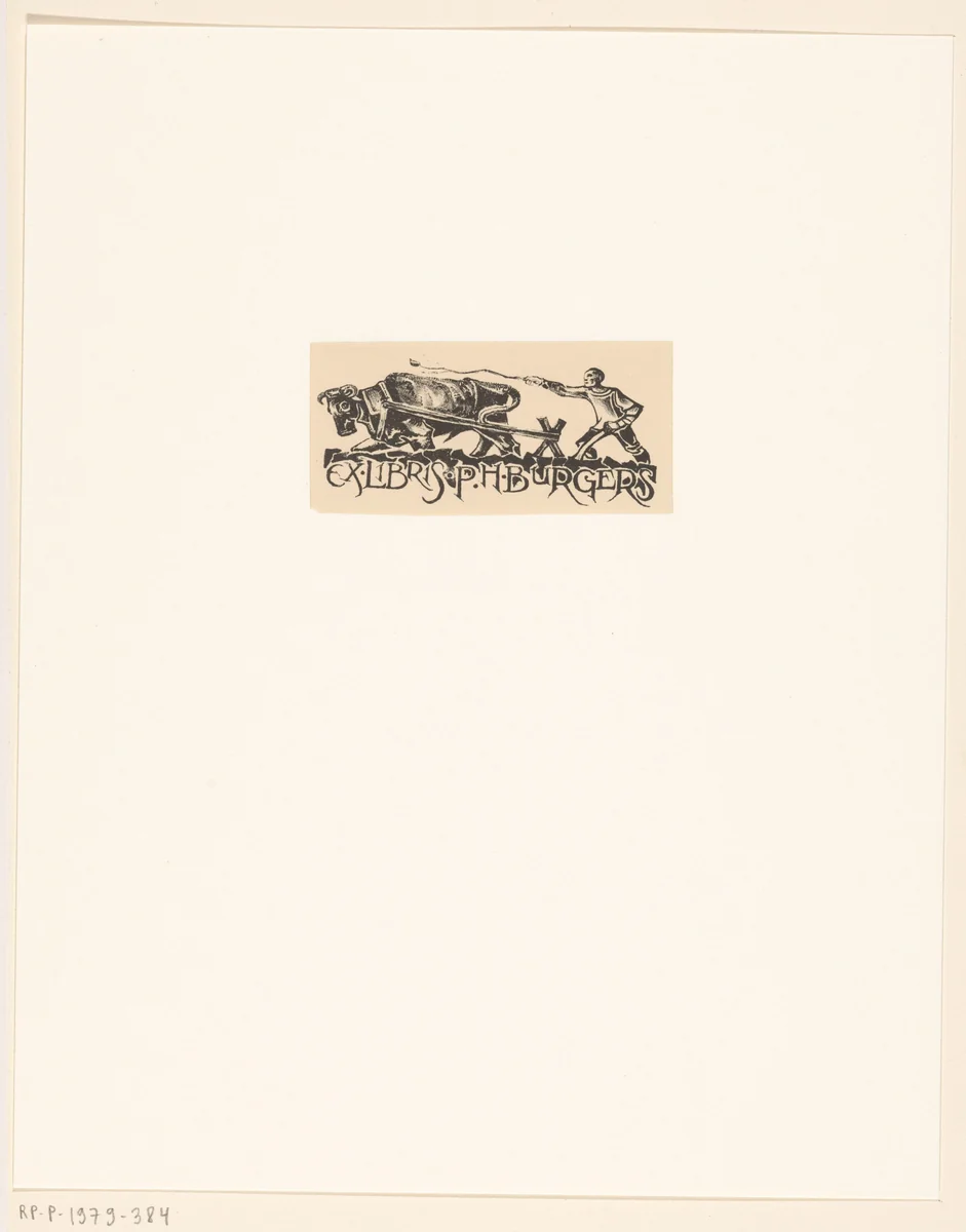 Ex libris van P.H. Burgers by Richard Nicolaüs Roland Holst, print, 1925