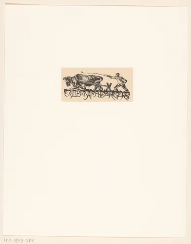 Ex libris van P.H. Burgers by Richard Nicolaüs Roland Holst, print, 1925
