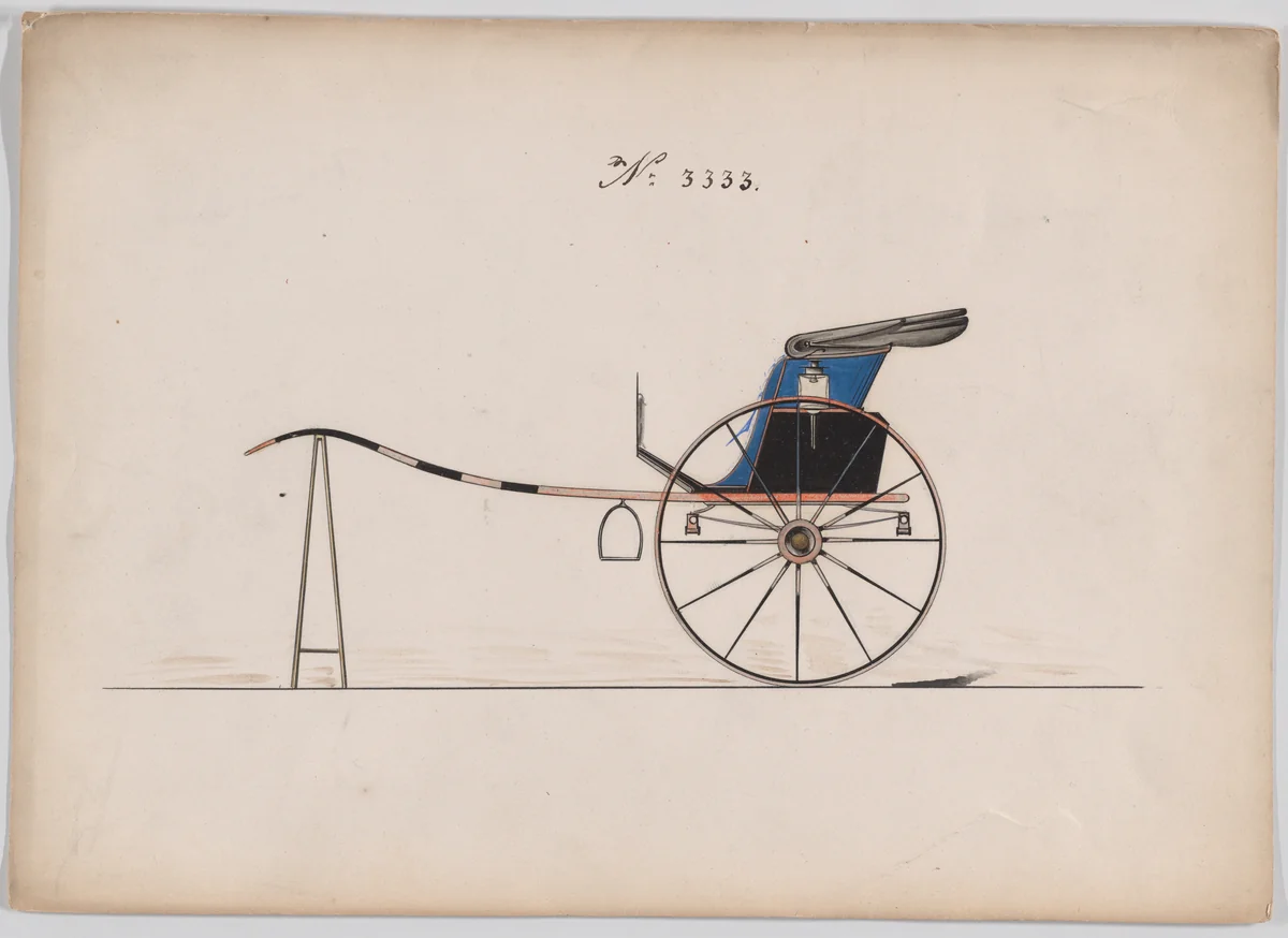 Stanhope Gig #3333 by Brewster & Co., drawing, 1877