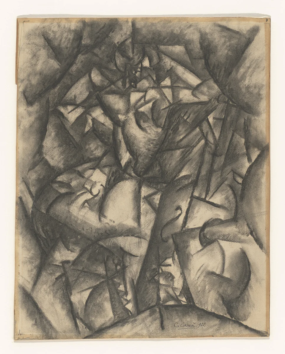 Concert Cafe by Carlo Carrà, drawing, 1912
