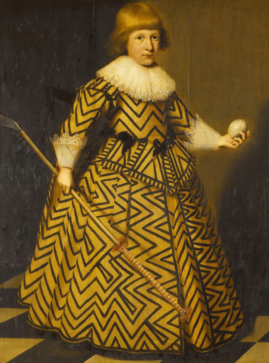 Portrait of a Boy with a Kolf Club by Wybrand de Geest, painting, 1631