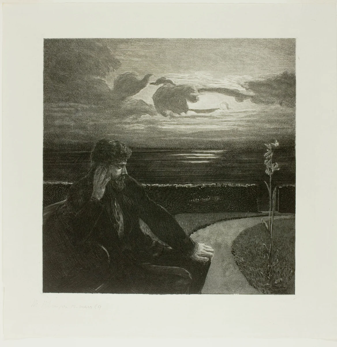 Night, from On Death Part I by Max Klinger, print, 1888-1889