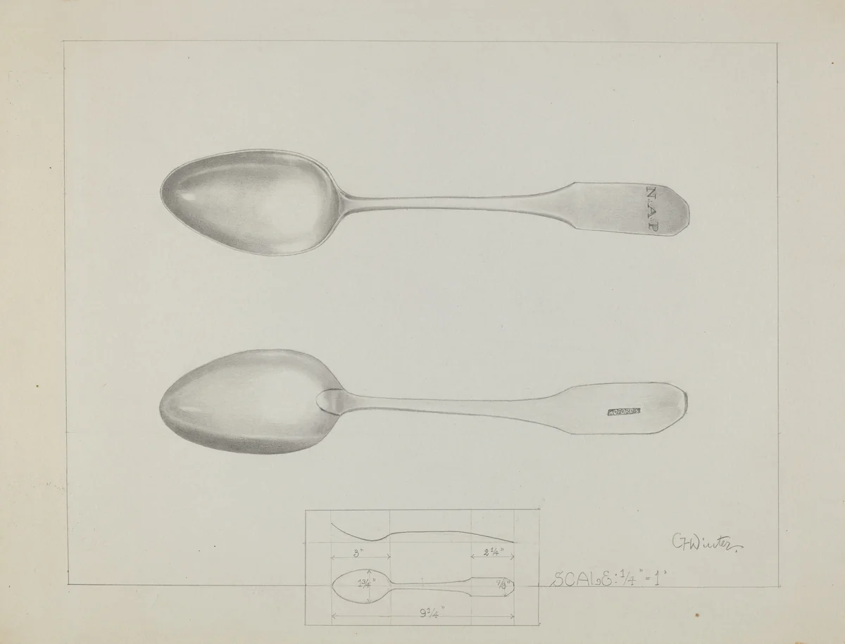 Silver Spoon by Charlotte Winter, index of american design, 1936