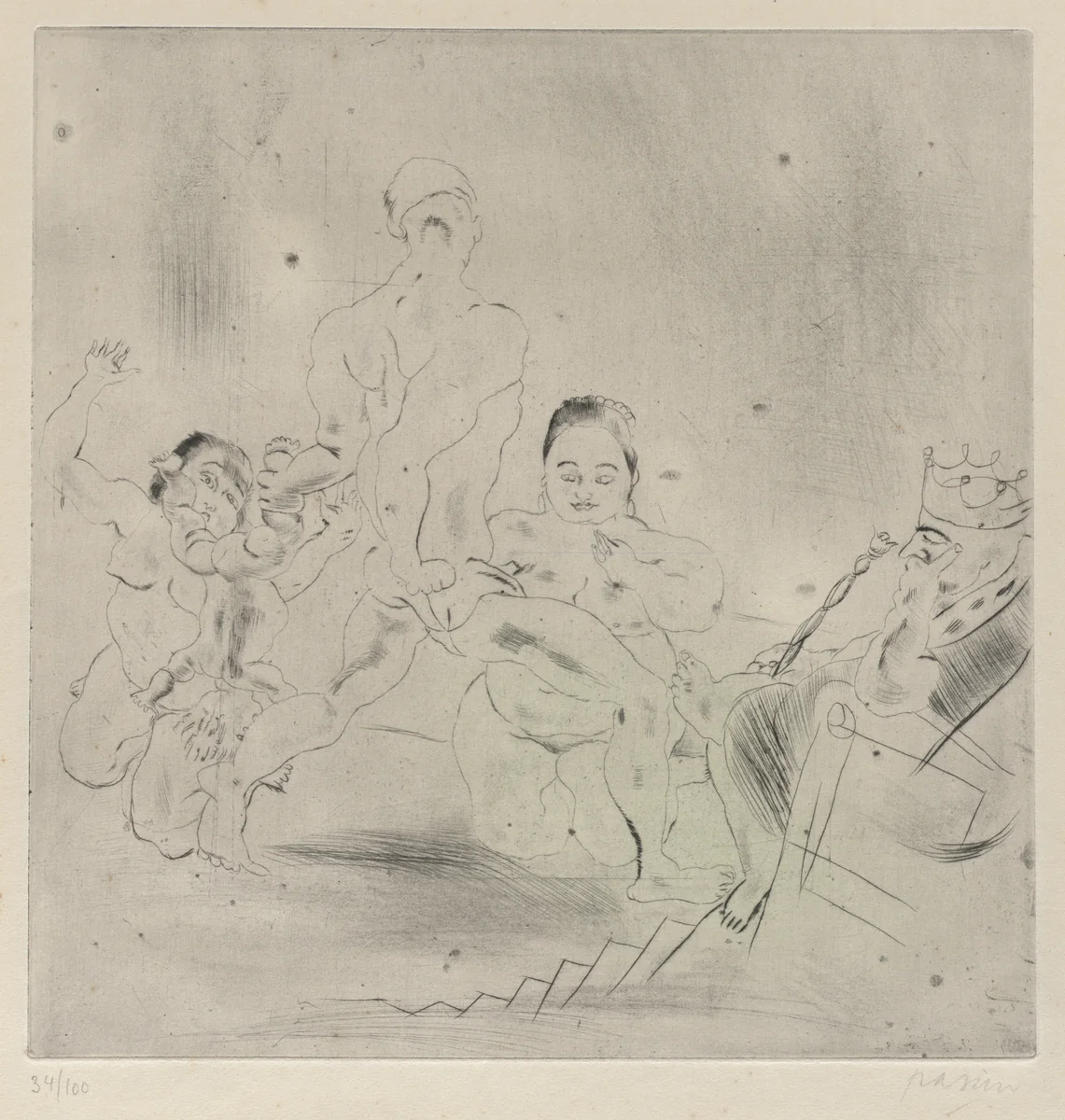 The Judgment of Solomon by Jules Pascin, print, 1915-1930