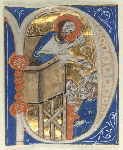 Historiated Initial Excised from a Bible (set of nine) by Unknown, manuscript, 1200-1299