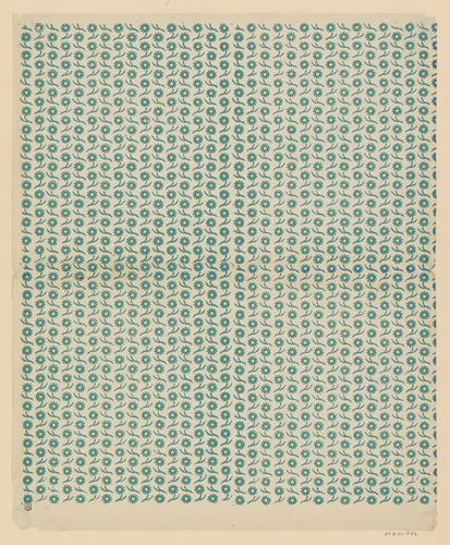 Blad met banenpatroon van bloemmotief by anonymous, other, 1800-1900